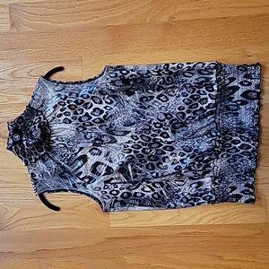 Sere Nade Animal Print Bubble Hem Tank Top M